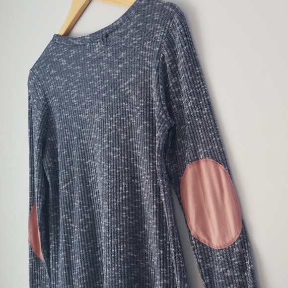 Chris & Carol blue lightknit tunic elbow patch S - Picture 4 of 4